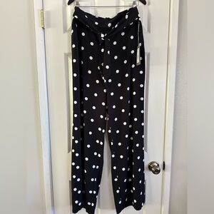 Eva Mendes NY & Company black and white polka dot pants size large